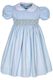 Toddler Girls Picque Classic Blue Dress