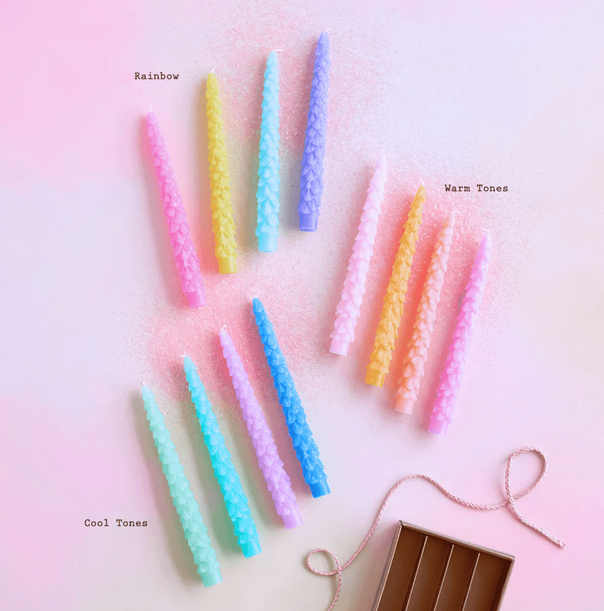 180 Degrees 180 Degrees Rainbow Tree Taper Candles, Boxed Set of 4, 3 Color Palettes Available - Little Miss Muffin Children & Home