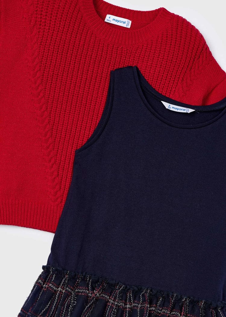 Mayoral Usa Inc Mayoral Tulle Skirt Sleeveless Dress with Sweater Set - Little Miss Muffin Children & Home