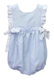 Lulu Bebe Lulu Bebe Ella Linen Ruffle Sleeve Bubble with Side Bows - Little Miss Muffin Children & Home