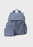 Waterproof Diaper Bag with Changing Mat in Stone Blue