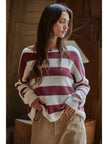 wine striped sweater