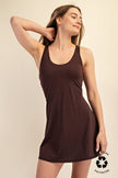 womens brown activewear dress romper