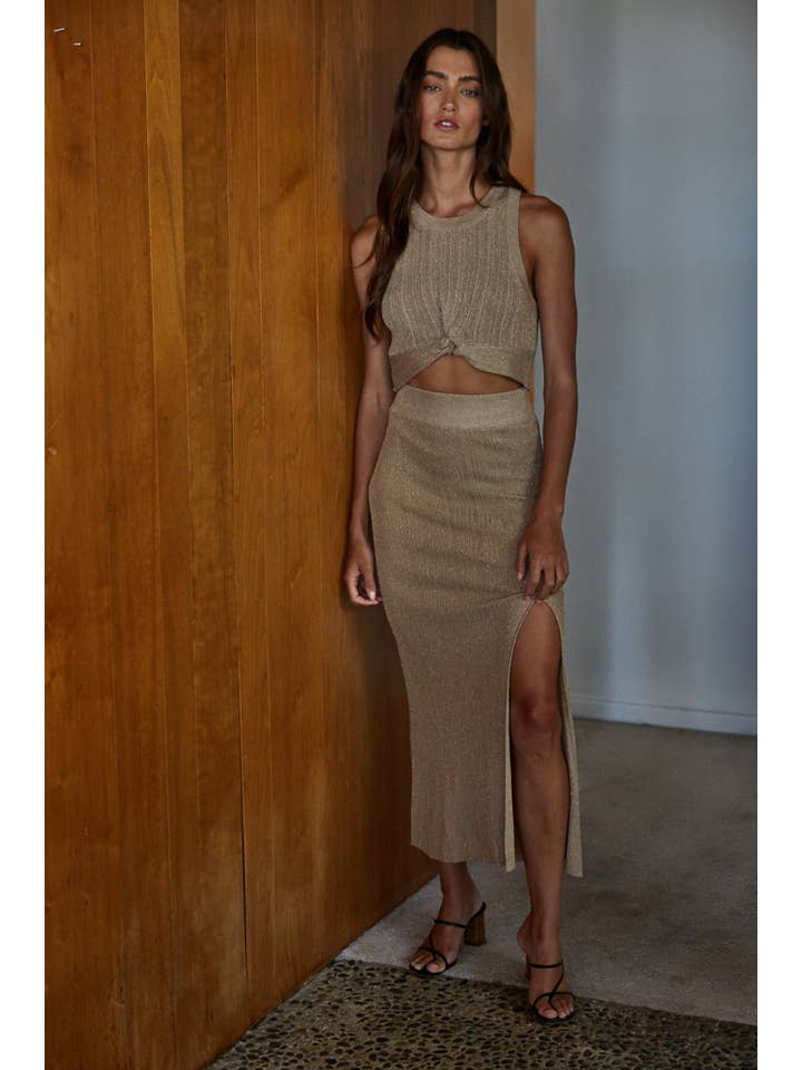 womens gold shiny crop top