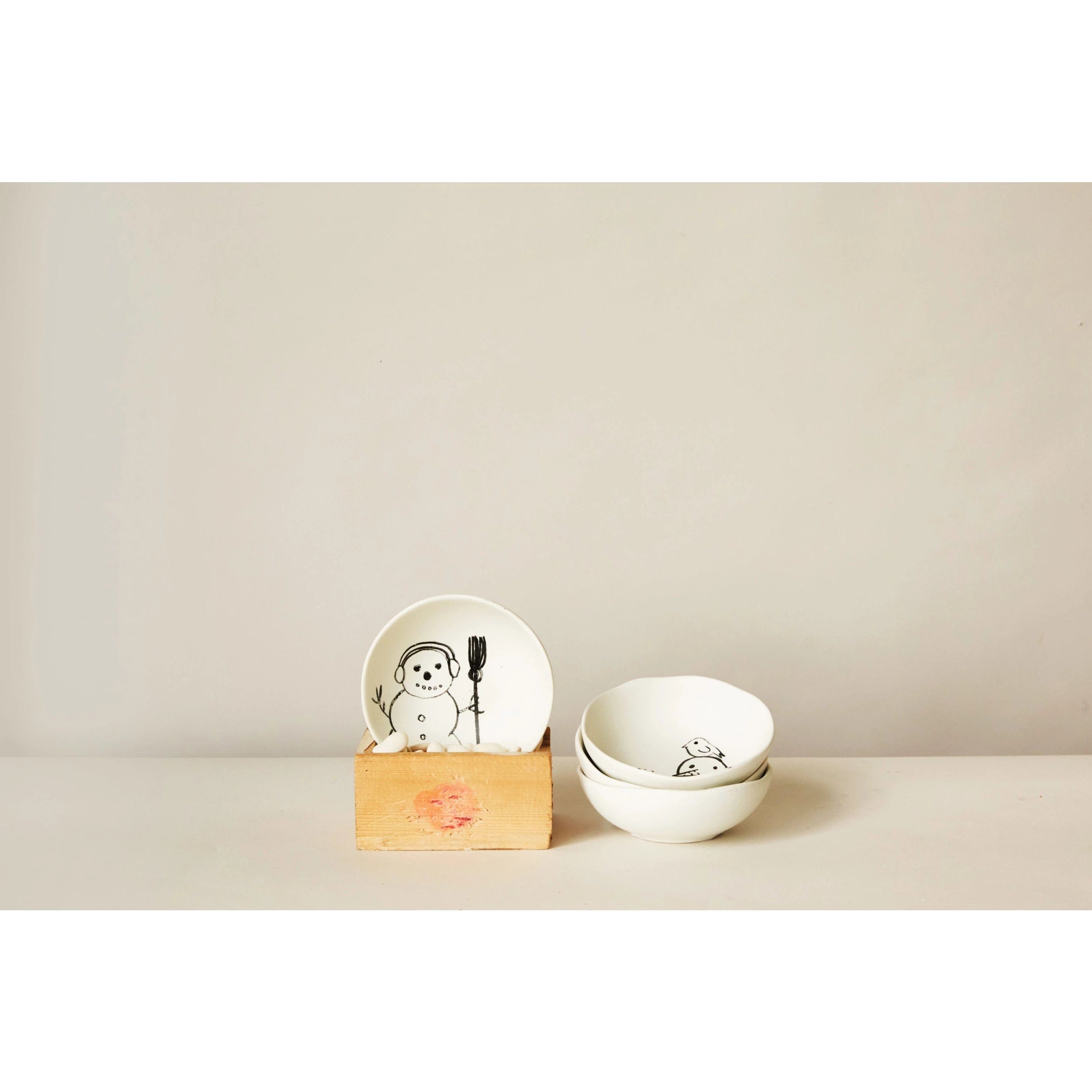 Creative Co-Op Creative Co-op Stoneware Bowl with Snowman Image - Little Miss Muffin Children & Home