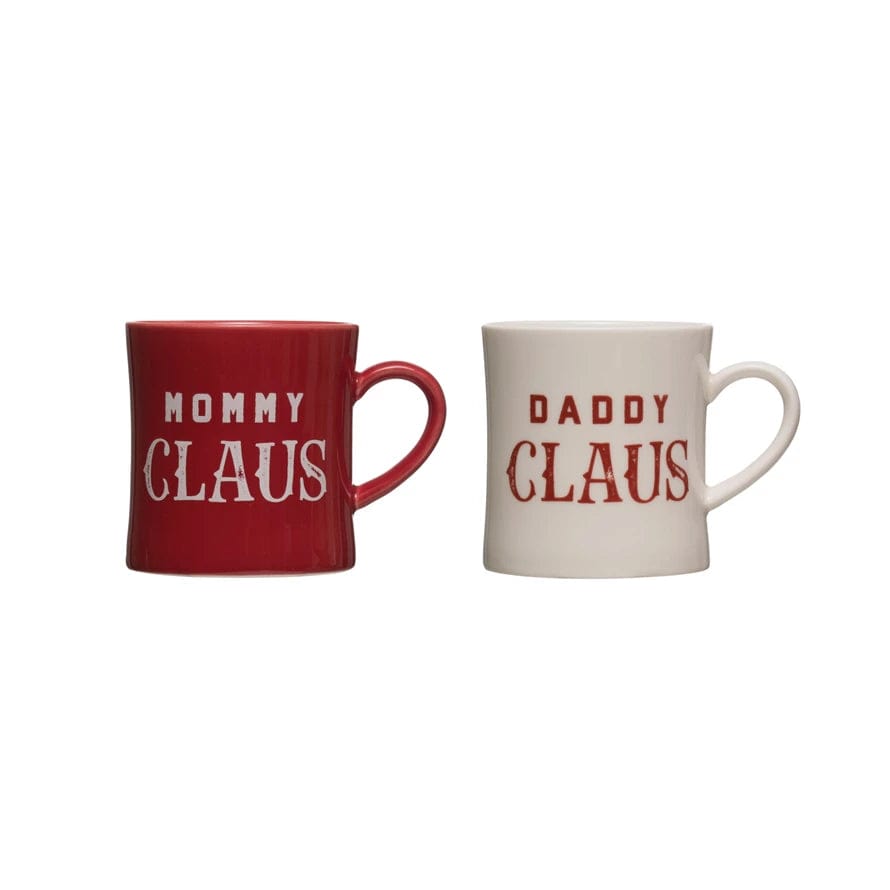 Creative Co-Op Creative Co-op Mommy Claus / Daddy Claus Stoneware Mugs - Little Miss Muffin Children & Home