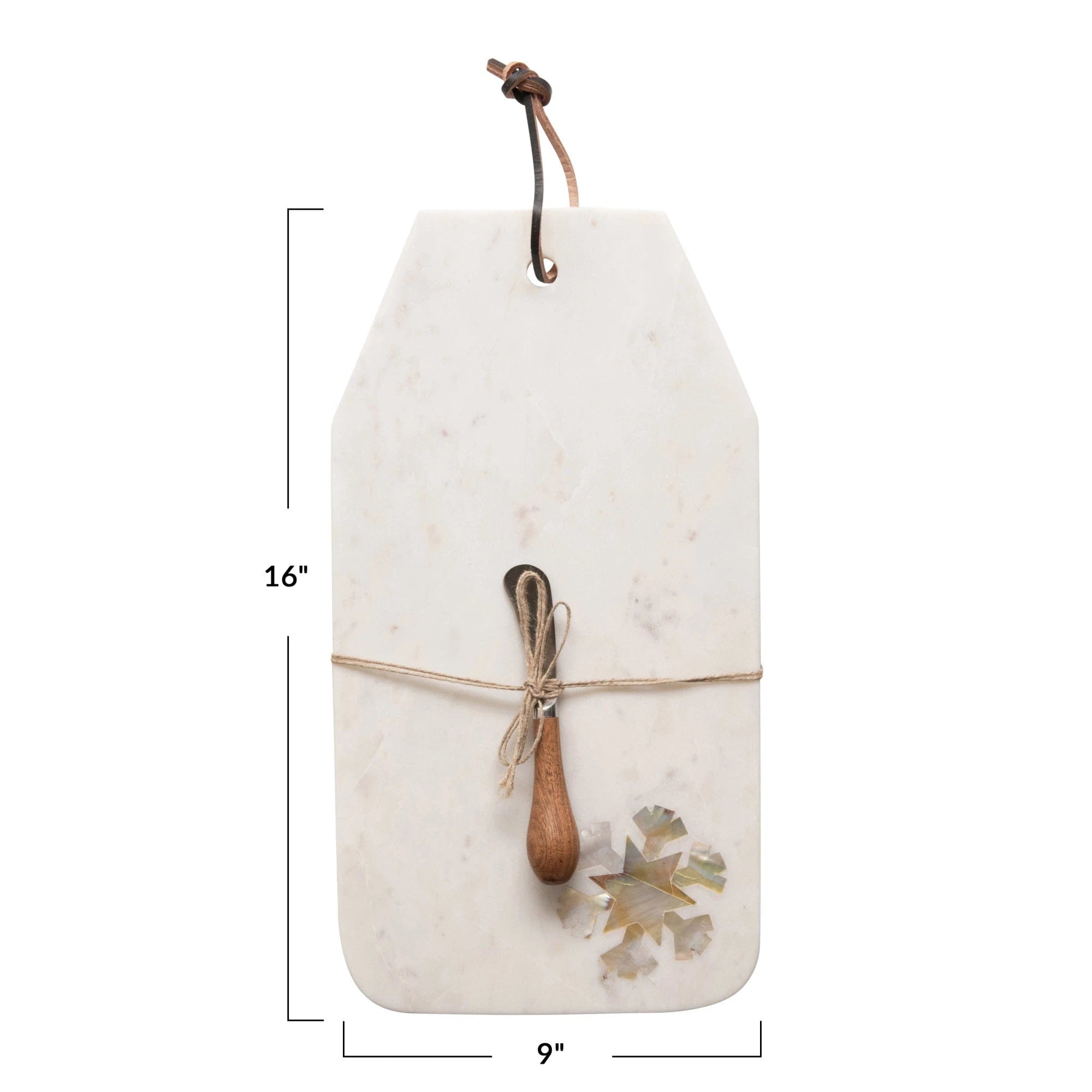 Creative Co-Op Creative Co-op Marble Cheese Board with Snowflake Inlay & Canape Knife - Little Miss Muffin Children & Home