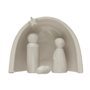 Creative Co-Op Creative Co-op Stoneware Nativity with Glaze, Set of 4 - Little Miss Muffin Children & Home