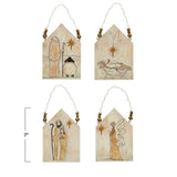 Creative Co-Op Creative Co-op Wood Ornament with Holy Image and Hanger - Little Miss Muffin Children & Home