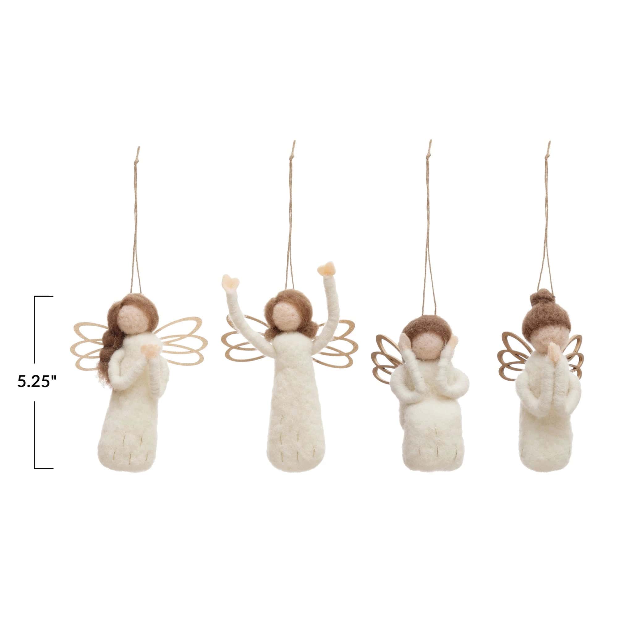 Creative Co-Op Creative Co-op Wool Felt Angel Ornament - Little Miss Muffin Children & Home