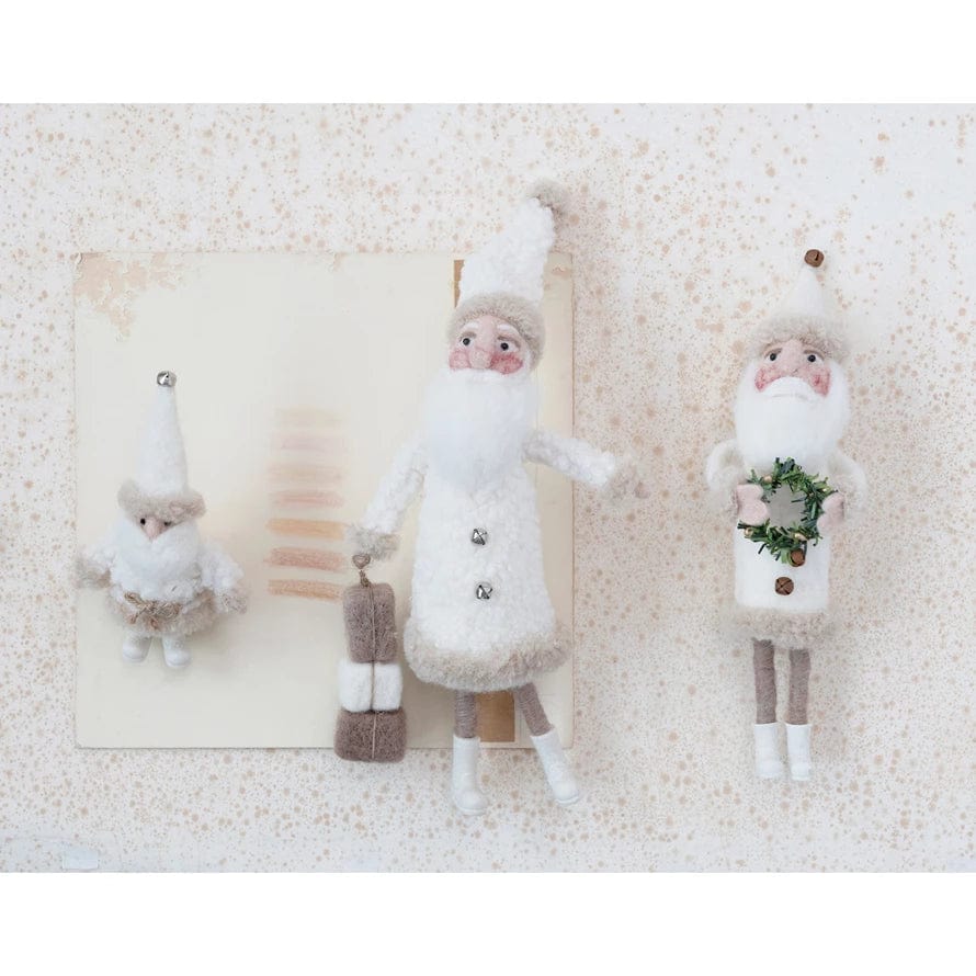 Creative Co-Op Creative Co-op Wool Felt Santa with Jingle Bell Hat - Little Miss Muffin Children & Home