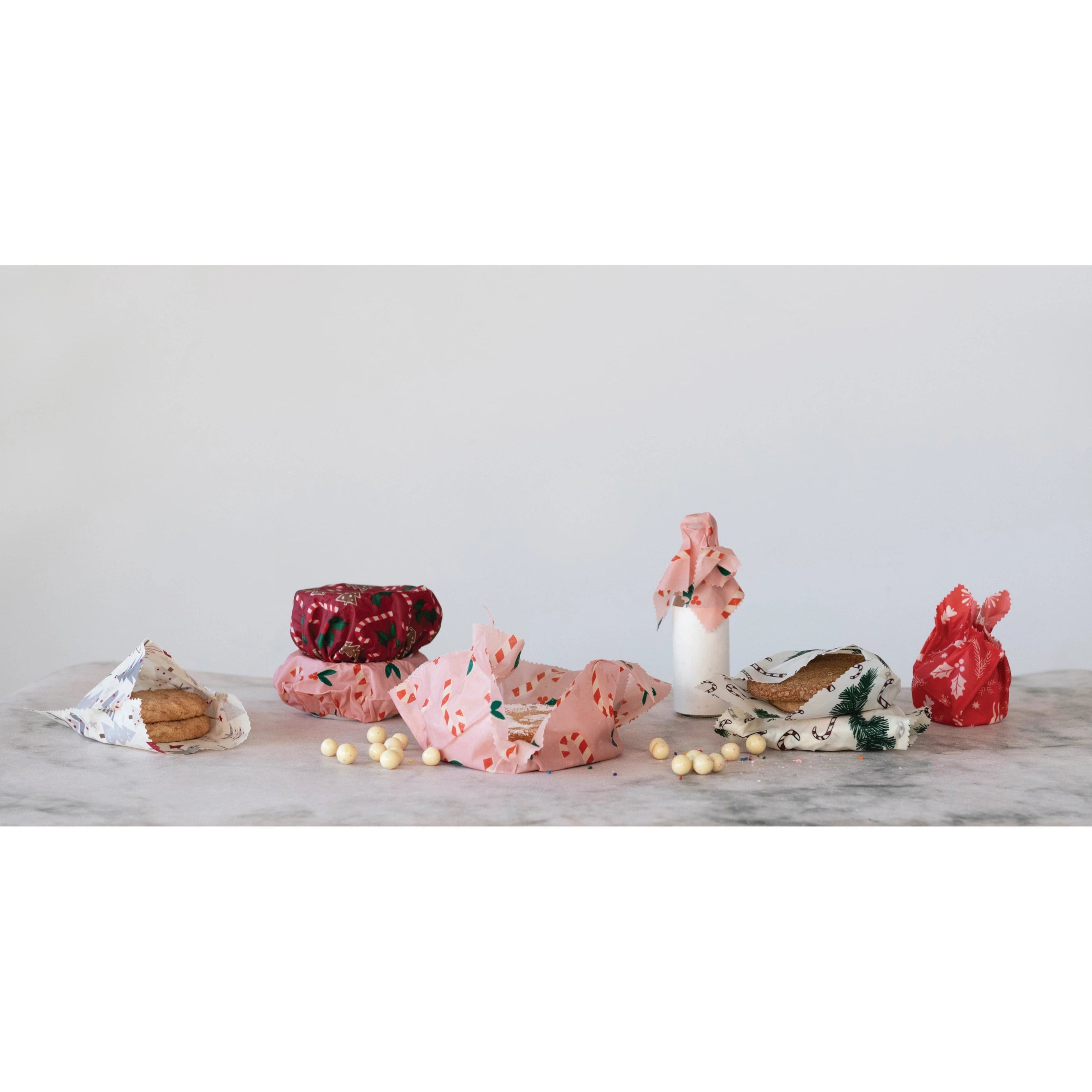 Creative Co-op Creative Co-op Reusable Fabric Beeswax Food Wraps, Set of 3 - Little Miss Muffin Children & Home