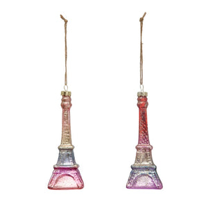 Creative Co-Op Creative Co-op Ombre Hand-Painted Glass Eiffel Tower Ornament - Little Miss Muffin Children & Home