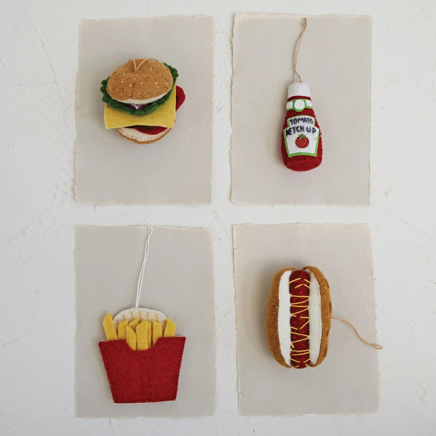 Creative Co-Op Creative Co-op Handmade Wool Felt Cheeseburger Ornament - Little Miss Muffin Children & Home