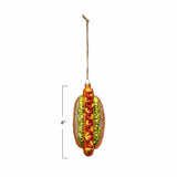 Creative Co-Op Creative Co-op Hand-Painted Glass Hot Dog Ornament with Glitter - Little Miss Muffin Children & Home