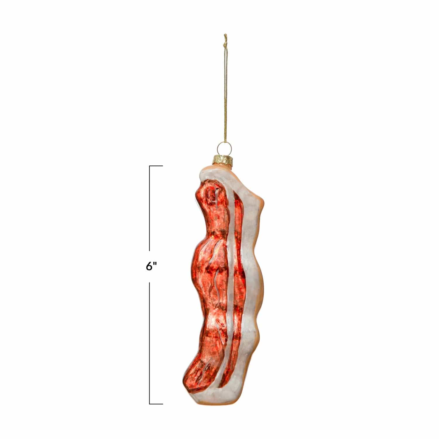 Creative Co-Op Creative Co-op Hand-Painted Glass Bacon Ornament - Little Miss Muffin Children & Home
