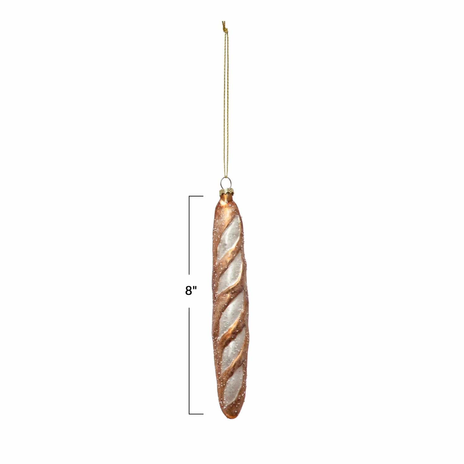 Creative Co-Op Creative Co-op Hand-Painted Glass French Baguette Ornament with Glitter - Little Miss Muffin Children & Home