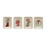 Creative Co-Op Creative Co-op Stoneware Dish with Holiday Image & Gold Electroplating - Little Miss Muffin Children & Home