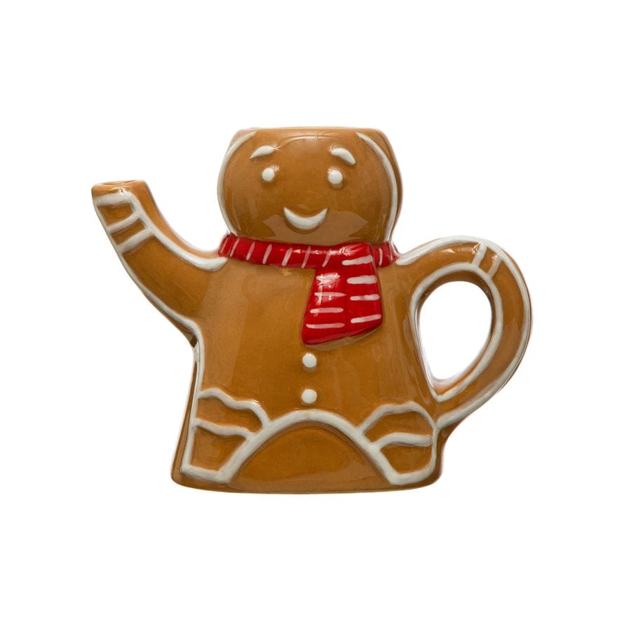 Creative Co-Op Creative Co-op Hand-Painted Ceramic Gingerbread Man Creamer Pitcher - Little Miss Muffin Children & Home