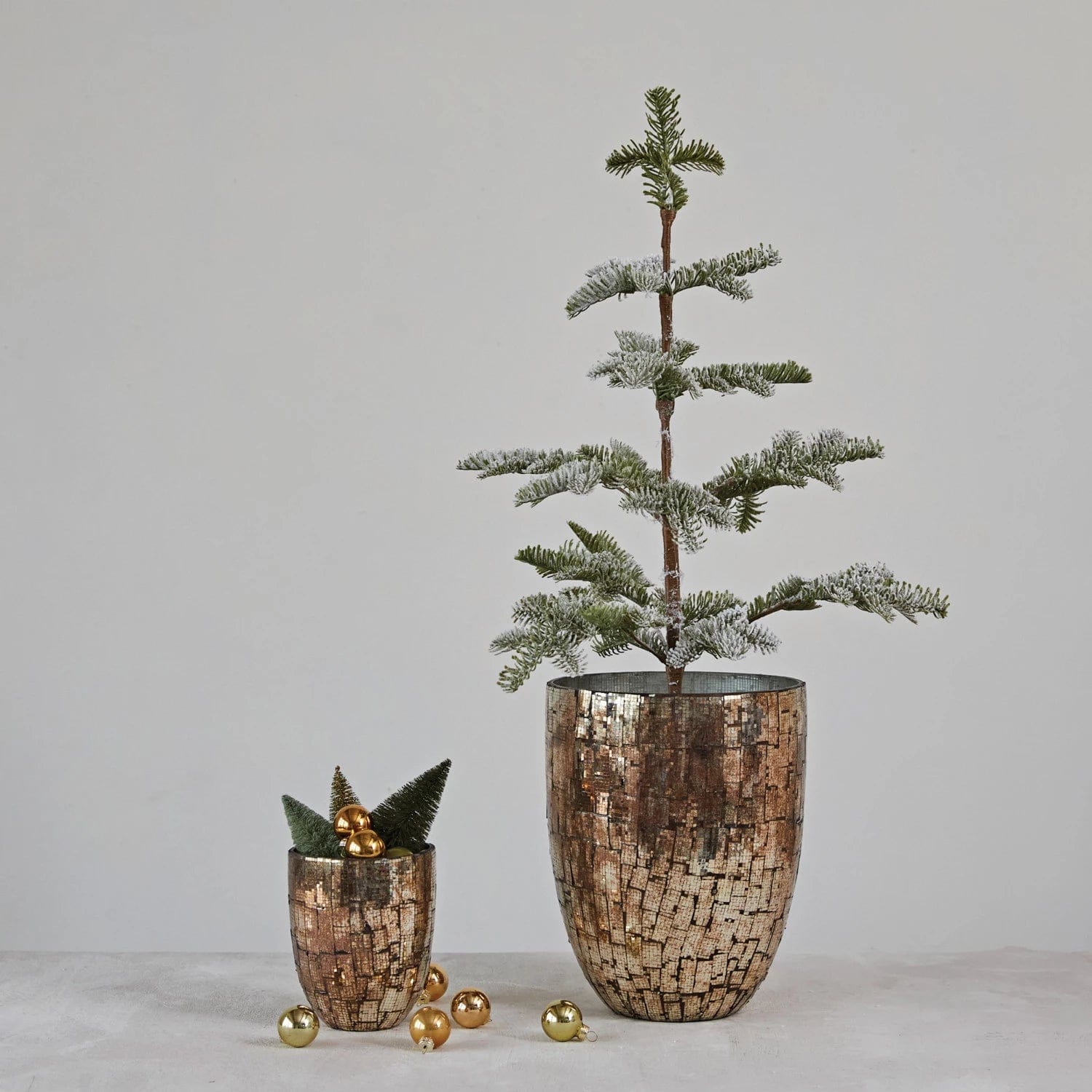 Creative Co-Op Creative Co-op Mosaic Glass Vase Oxidized Pewter Finish - Little Miss Muffin Children & Home