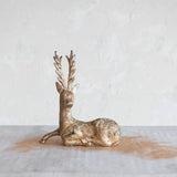 Creative Co-Op Creative Co-op Cast Aluminum Distressed Antique Gold Finish Lying Deer - Little Miss Muffin Children & Home