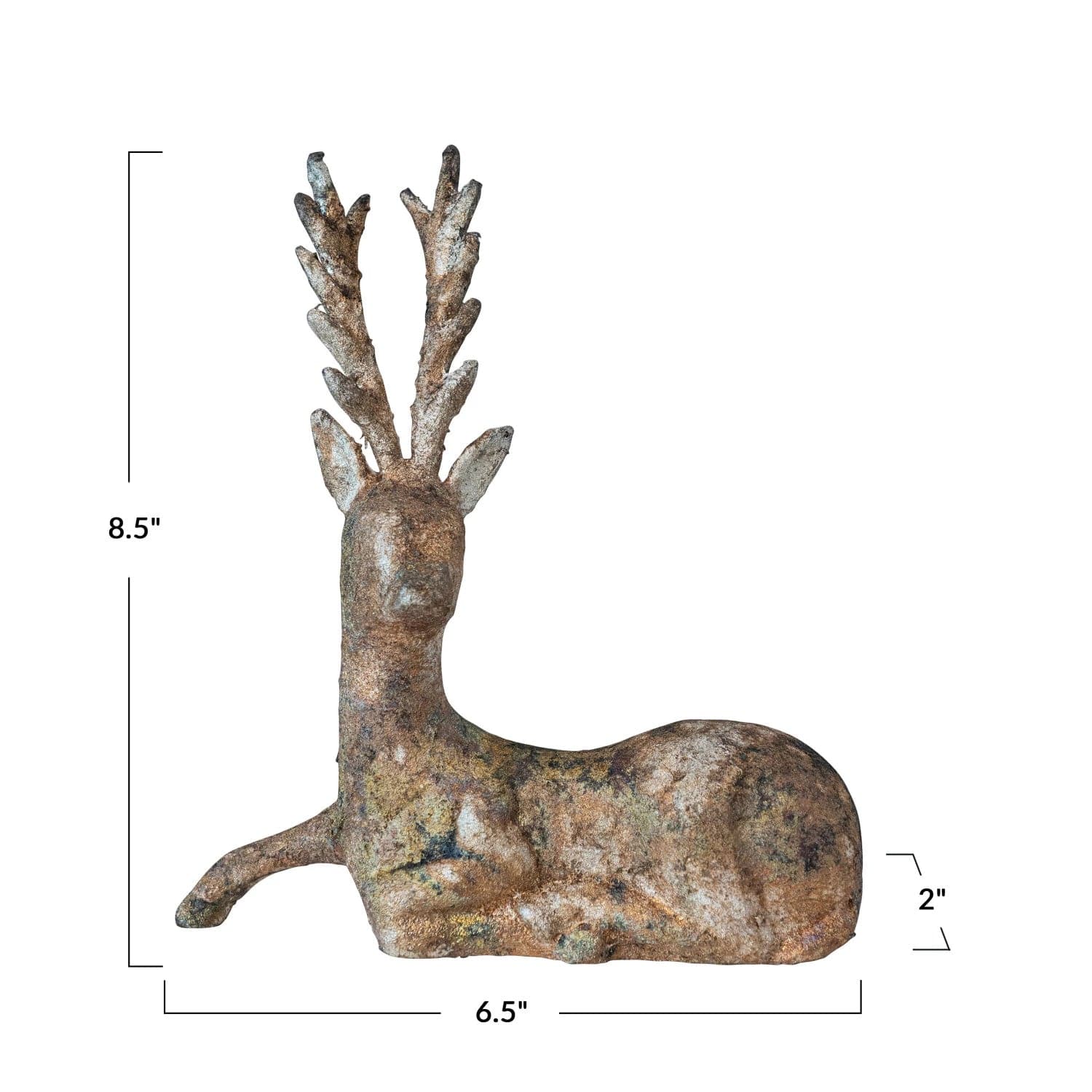 Creative Co-Op Creative Co-op Cast Aluminum Distressed Antique Gold Finish Lying Deer - Little Miss Muffin Children & Home