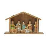 Creative Co-Op Creative Co-op Wood Creche with Nativity - Little Miss Muffin Children & Home