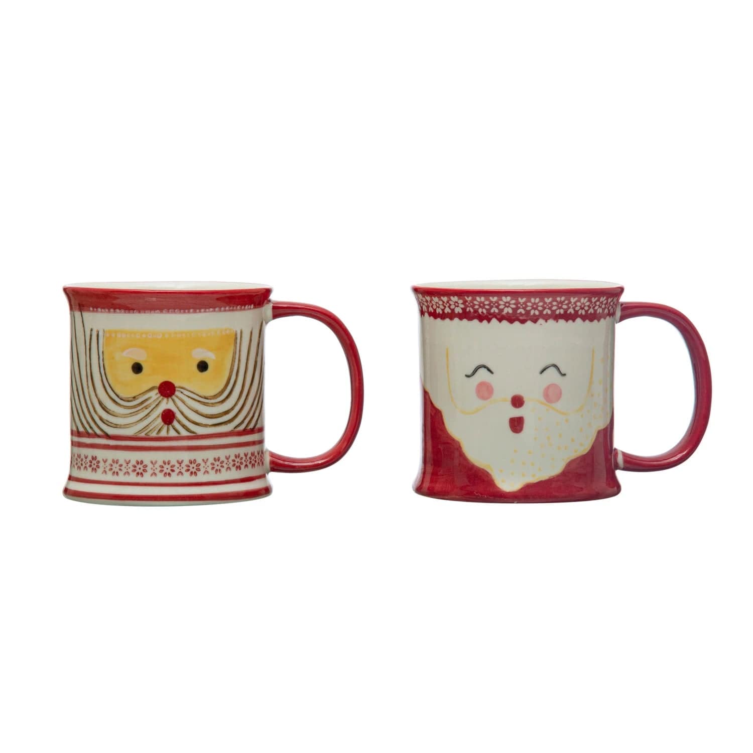 Creative Co-Op Creative Co-op Hand-Painted Stoneware Mug with Santa, Available in 2 Styles - Little Miss Muffin Children & Home