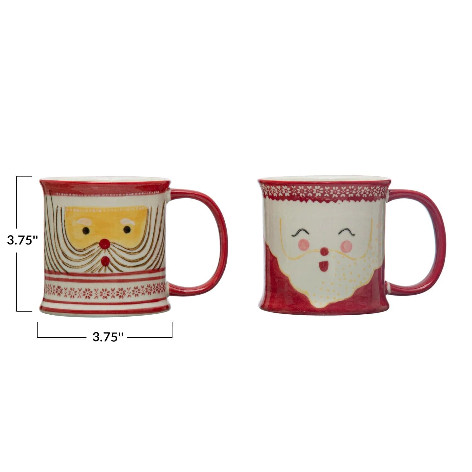 Creative Co-Op Creative Co-op Hand-Painted Stoneware Mug with Santa, Available in 2 Styles - Little Miss Muffin Children & Home