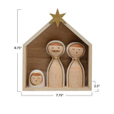 Creative Co-Op Creative Co-op Pine Wood & MDF Nativity with Glitter Star, 4 Piece Set - Little Miss Muffin Children & Home