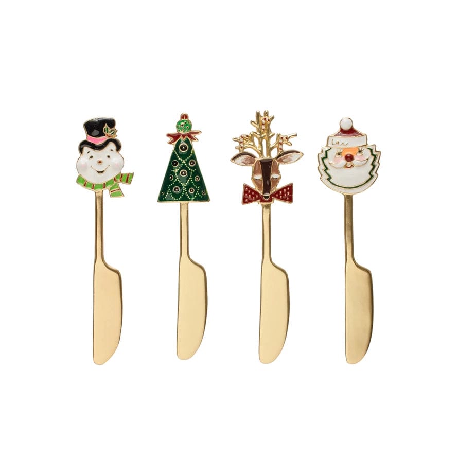 Creative Co-Op Creative Co-op Zinc Alloy Canape Knife with Enameled Holiday Icon Handle - Little Miss Muffin Children & Home