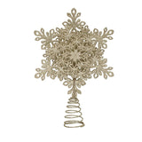 Creative Co-op Glitter Snowflake Tree Topper, Champagne Finish