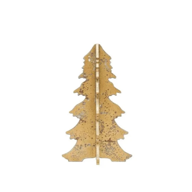 Creative Co-op Creative Co-op Interlocking Laser Cut Tree, Distressed Gold Finish - Little Miss Muffin Children & Home
