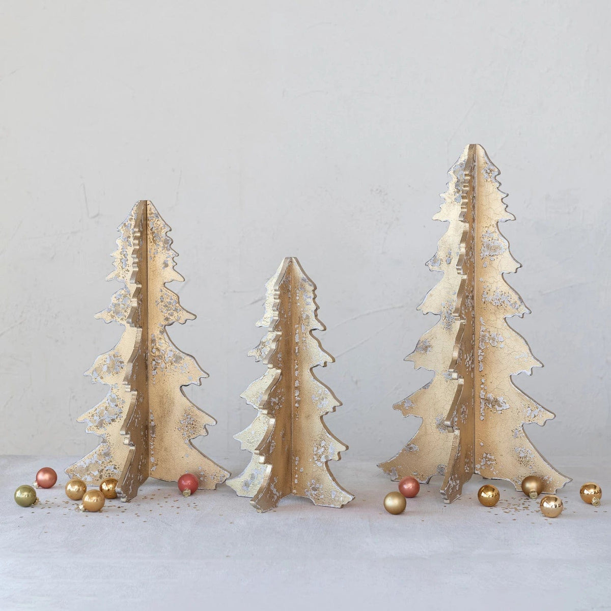 Creative Co-op Creative Co-op Interlocking Laser Cut Tree, Distressed Gold Finish - Little Miss Muffin Children & Home