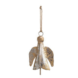 Creative Co-Op Creative Co-op Distressed Gold & Silver Metal Bell Angel Ornament, - Little Miss Muffin Children & Home
