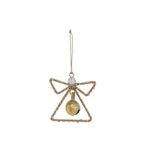 Creative Co-Op Creative Co-op Jute Wrapped Metal Angel Ornament with Bell & Beads - Little Miss Muffin Children & Home