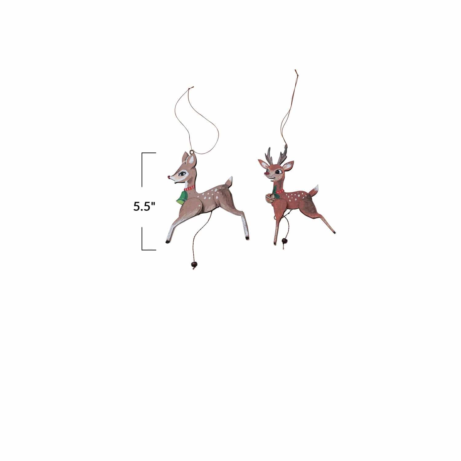 Creative Co-Op Creative Co-op MDF & Recycled Paper Deer Pull Ornament - Little Miss Muffin Children & Home