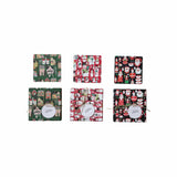 Creative Co-Op Creative Co-op Recycled Paper & Cardboard Set of 8 Coasters with Holiday Patterns - Little Miss Muffin Children & Home