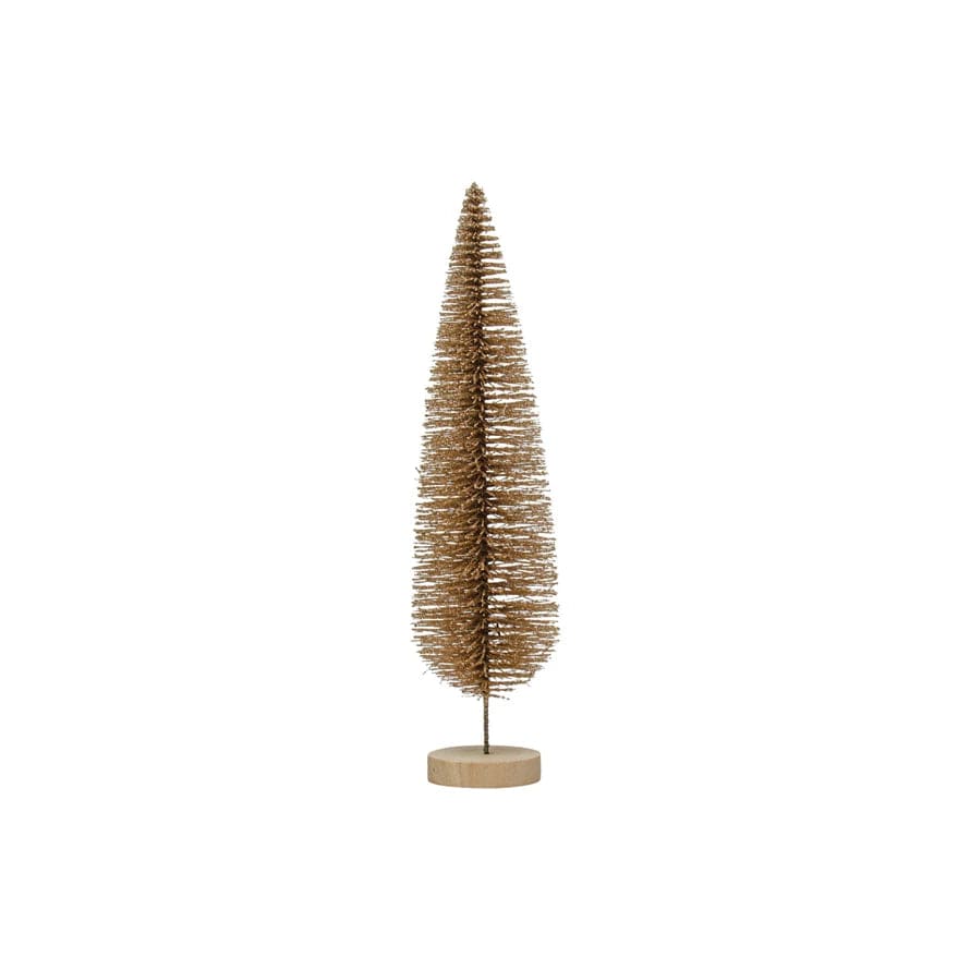 Creative Co-Op Creative Co-op Plastic Bottle Brush Tree with Glitter & Wood Base - Little Miss Muffin Children & Home