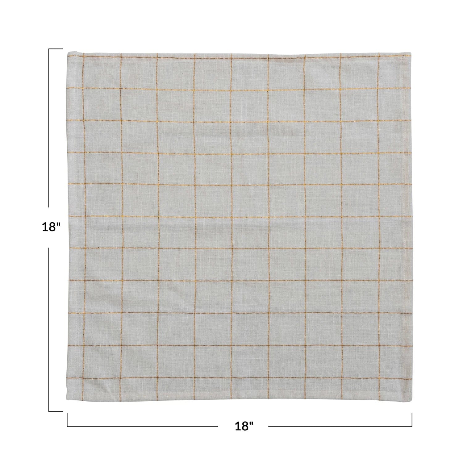 Creative Co-op Creative Co-op 18" Square Cotton Napkins with Metallic Gold Thread Windowpane Pattern, Cream Color, Set of 4 - Little Miss Muffin Children & Home