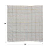 Creative Co-op Creative Co-op 18" Square Cotton Napkins with Metallic Gold Thread Windowpane Pattern, Cream Color, Set of 4 - Little Miss Muffin Children & Home