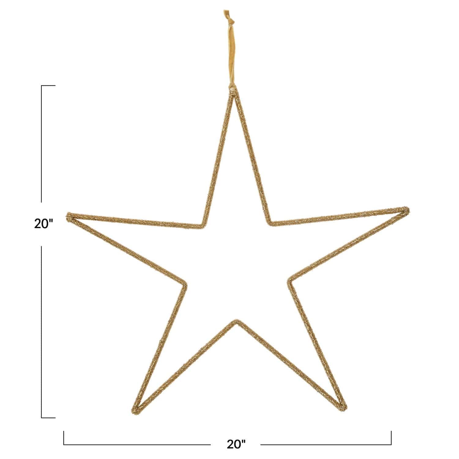 Creative Co-Op Creative Co-op Hanging Metal & Glass Bead Star with Cotton Velvet Ribbon - Little Miss Muffin Children & Home