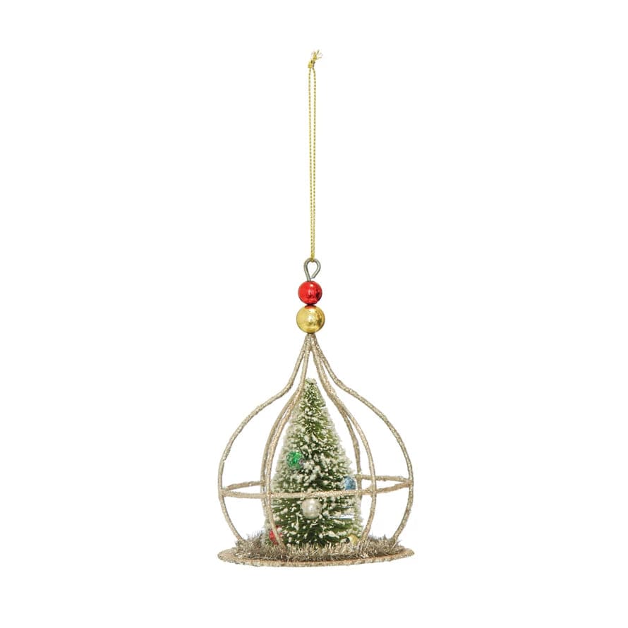 Creative Co-Op Creative Co-op Sisal Christmas Tree Ornament with Glitter - Little Miss Muffin Children & Home
