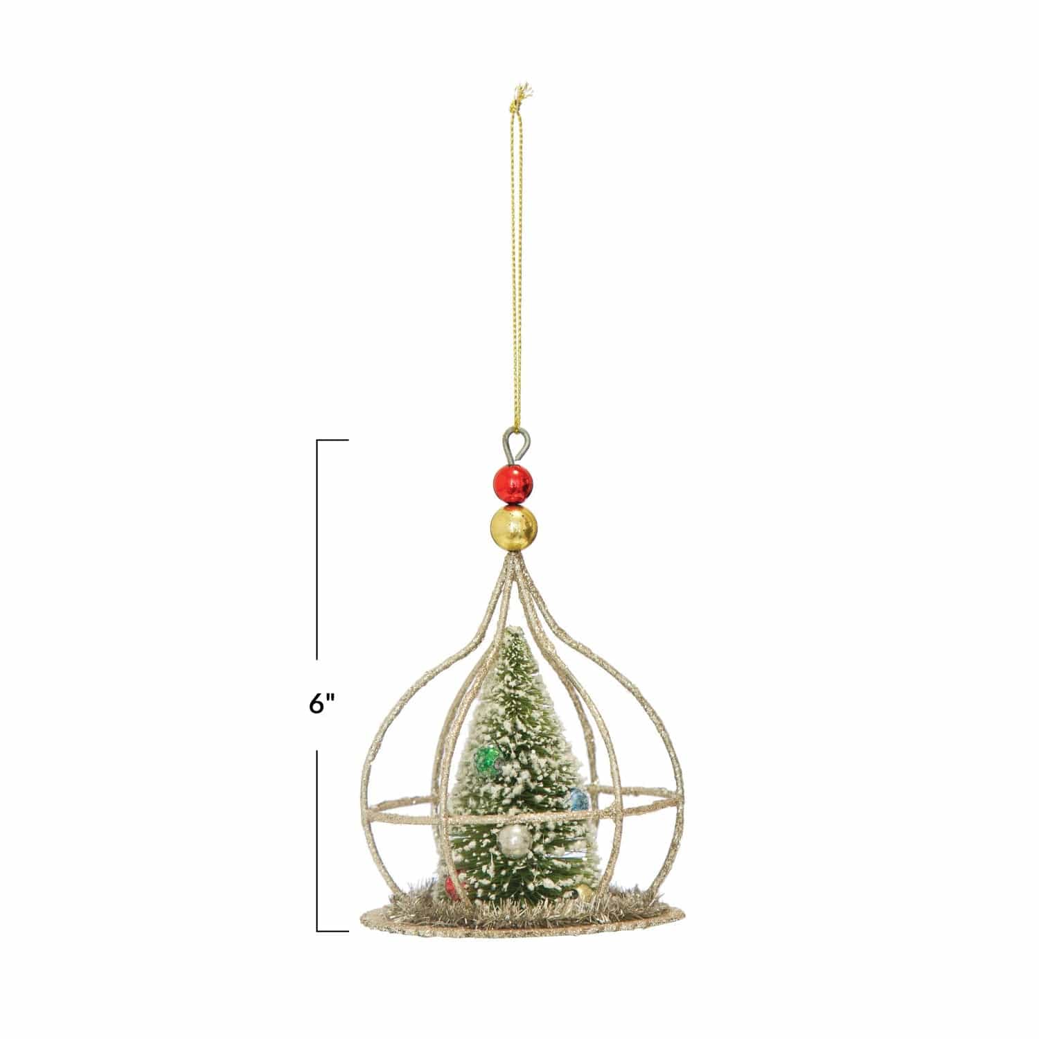 Creative Co-Op Creative Co-op Sisal Christmas Tree Ornament with Glitter - Little Miss Muffin Children & Home