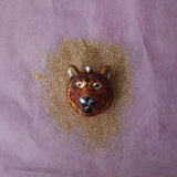 Creative Co-Op Creative Co-op Hand-Painted Glass Tiger Ornament with Glitter - Little Miss Muffin Children & Home
