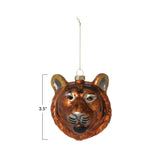 Creative Co-Op Creative Co-op Hand-Painted Glass Tiger Ornament with Glitter - Little Miss Muffin Children & Home