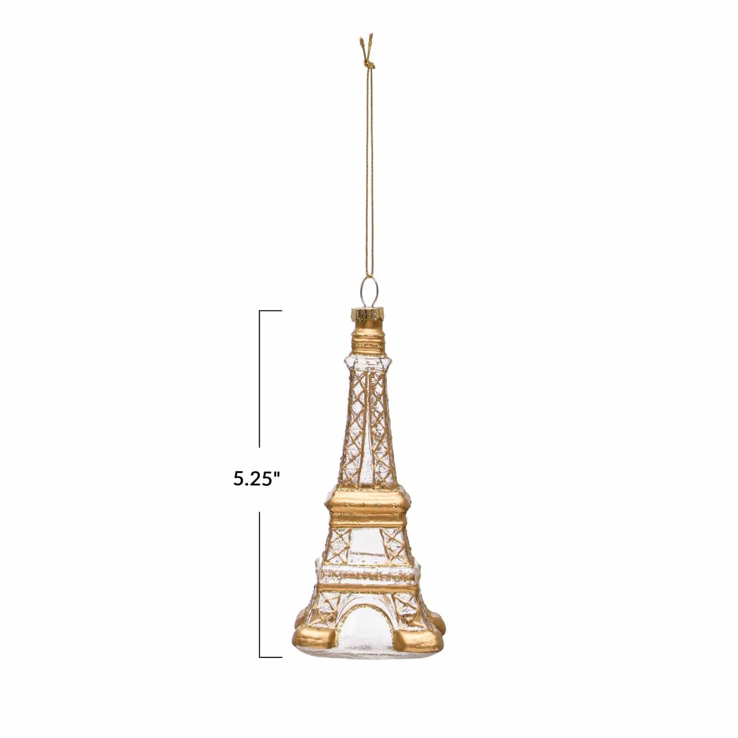 Creative Co-Op Creative Co-op Hand-Painted Glass Eiffel Tower Ornament with Glitter - Little Miss Muffin Children & Home