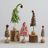 Creative Co-Op Creative Co-op Handmade Wool Felt Tree with Star, Berries & Wood Ball Base - Little Miss Muffin Children & Home