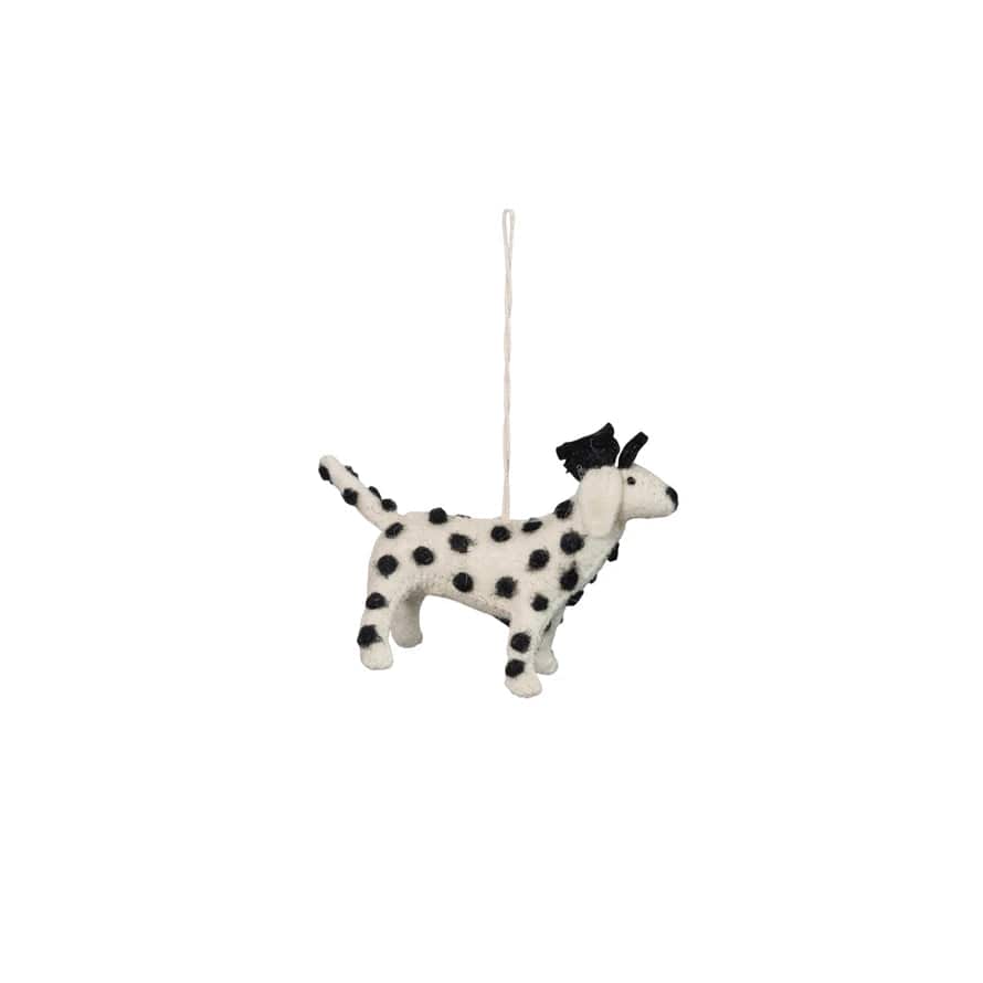 Creative Co-Op Creative Co-op Handmade Wool Felt Dalmatian in Hat Ornament - Little Miss Muffin Children & Home