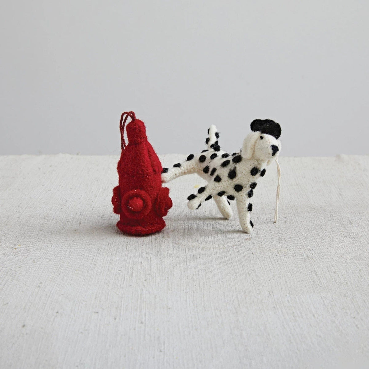 Creative Co-Op Creative Co-op Handmade Wool Felt Dalmatian in Hat Ornament - Little Miss Muffin Children & Home